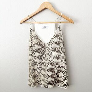 BAILEY 44 x ANTHRO | Snake Skin Sueded Tank Blouse Ivory Black Gray | Size Small